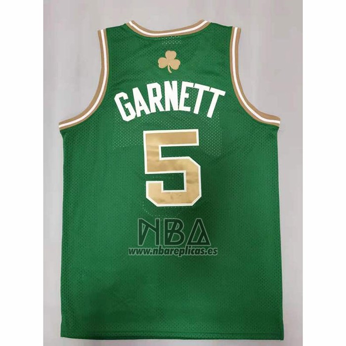 Camiseta Boston Celtics Kevin Garnett NO 5 Mitchell & Ness 2007-08 Verde